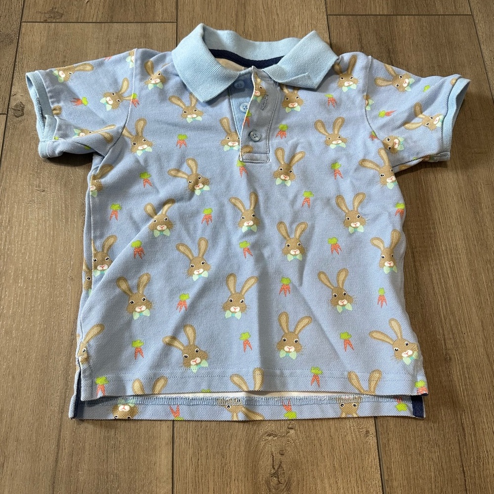 Gymboree Bunny Print Polo Shirt - Light Blue
